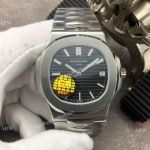 Swiss Copy Patek Philippe Nautilus SS Black Dial 40MM Watch - GB Factory